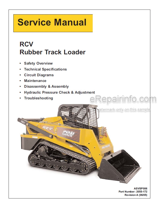 download Asv Posi track Rc 50 Track Loader able workshop manual