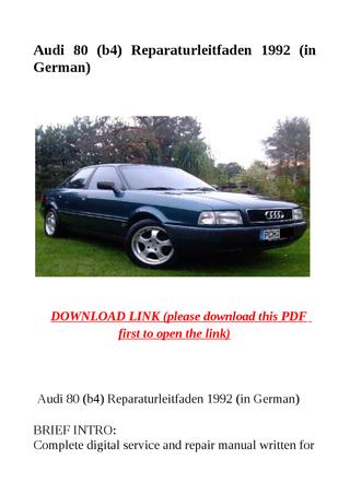 download Audi 80 B4 workshop manual