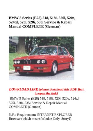 download BMW 518 518i workshop manual