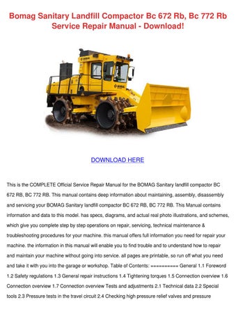 download BOMAG Refuse compactors BC 972 RB BC 1172 RB TRAINING able workshop manual