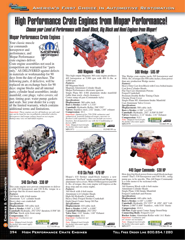 download BluePrint r Base 427 Stroker Crate Engine 525 HP 510 FT LBS workshop manual