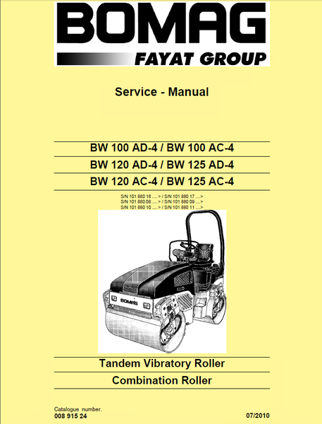 download Bomag BW 125 AC 4 able workshop manual