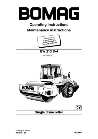 download Bomag BW 213 D 4 Operation able workshop manual