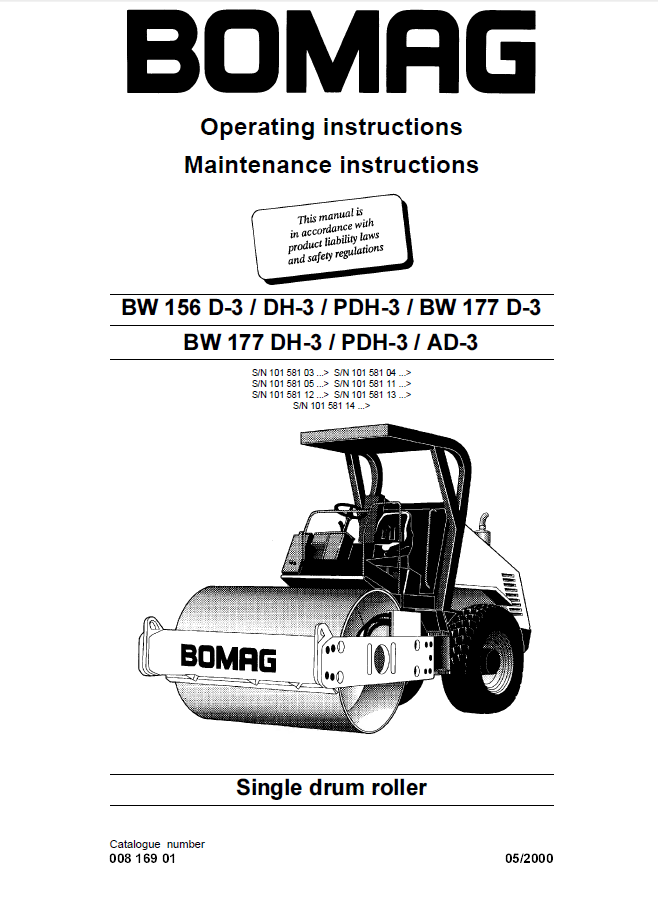 download Bomag BW 213 D 4 Operation able workshop manual