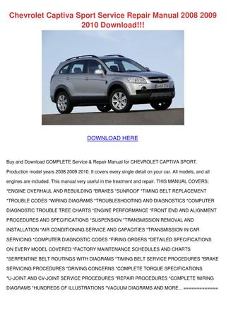 download CHEVROLET CAPTIVA Sport workshop manual