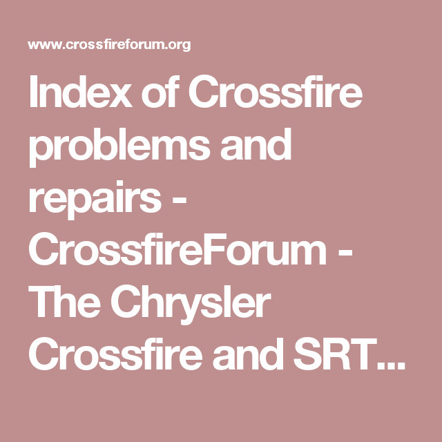 download CHRYSLER CROSSFIRE workshop manual