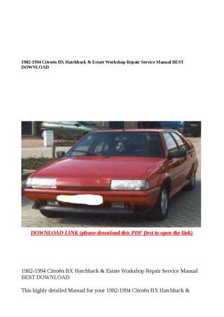 download CITROEN BX workshop manual