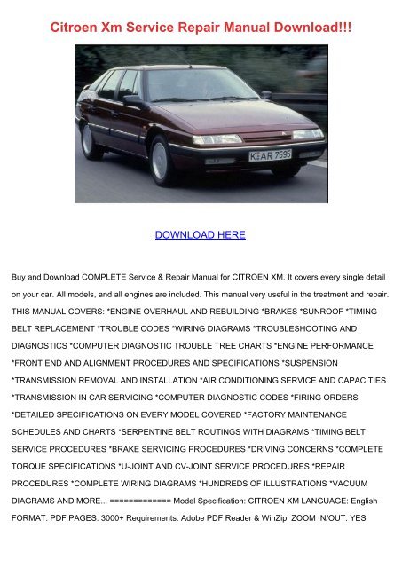 download CITROEN ZX 98 workshop manual