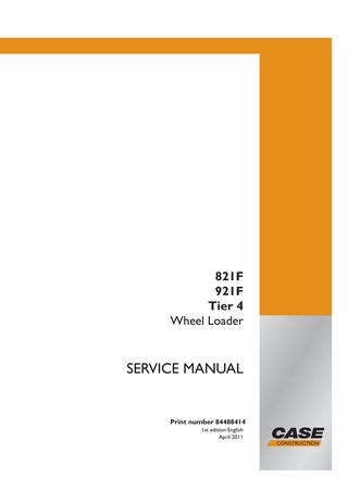 download Case 821F 921F Wheel Loader able workshop manual