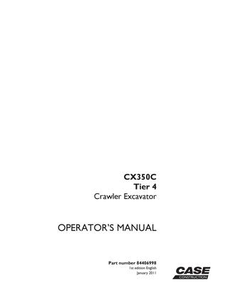download Case CX350C Tier 4 Crawler Excavator sable workshop manual