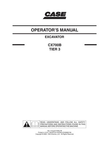 download Case CX700B Tier III Excavator s Instruction able workshop manual