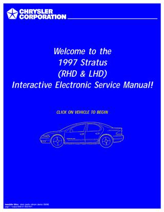 download Chrysler Dodge Cirrus Stratus RHD LHD workshop manual