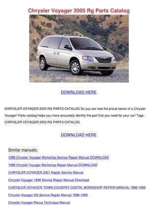 download Chrysler RG Town Country Caravan Voyager workshop manual