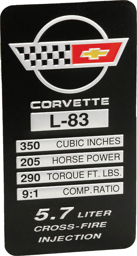 download Corvette Console Specifications Plate L83 workshop manual