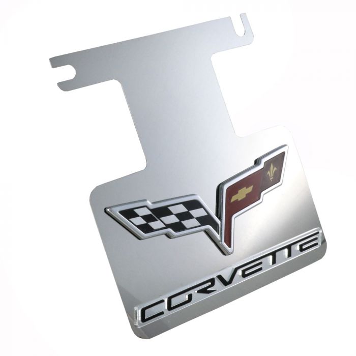 download Corvette Exhaust Enhancer Plate Stainless Steel With Black Background Crossed Flags Logo Corvette Word workshop manual