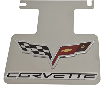 download Corvette Exhaust Enhancer Plate Stainless Steel With Black Background Crossed Flags Logo Corvette Word workshop manual