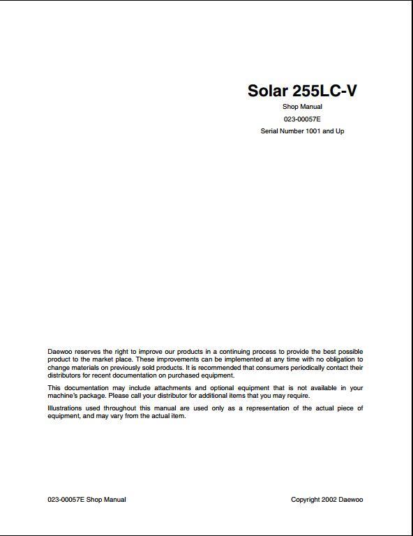 download DAEWOO DOOSAN SOLAR 220LC V Excavator able workshop manual