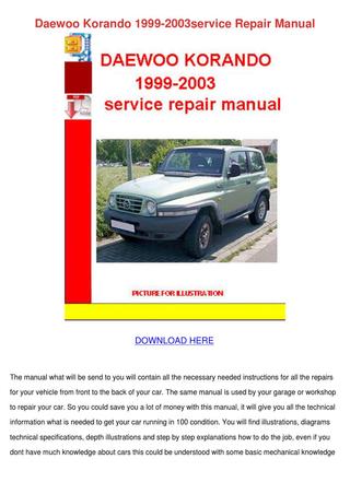 download DAEWOO KORandO workshop manual