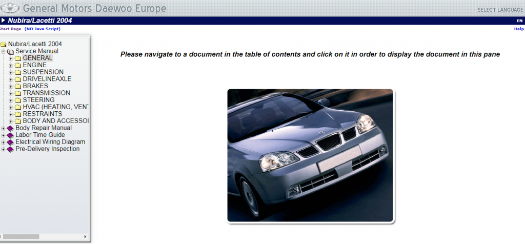 download DAEWOO NUBIRA LACETTI workshop manual