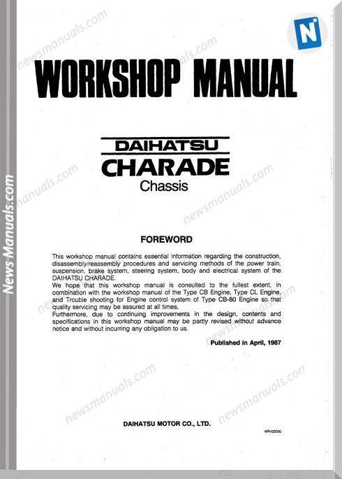 download DAIHATSU CHARADE able workshop manual