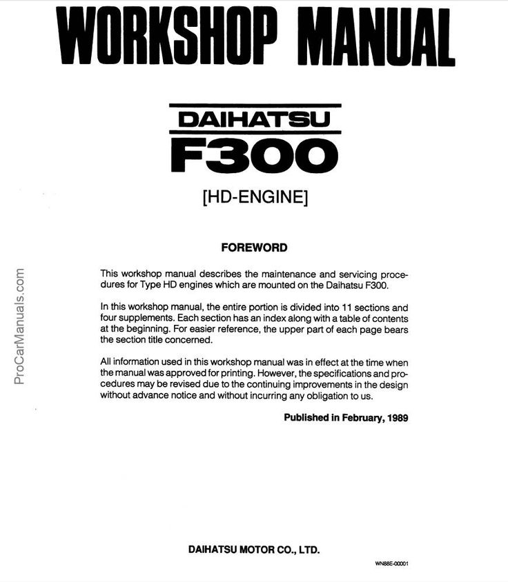 download DAIHATSU F300 HD Engine workshop manual