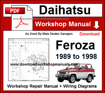 download DAIHATSU FEROZA SPORTRAK ROCKY F300 HD Engine workshop manual
