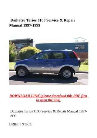 download DAIHATSU TERIOS J100 Manual workshop manual