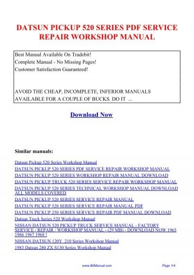 download DATSUN PICK UP520 workshop manual