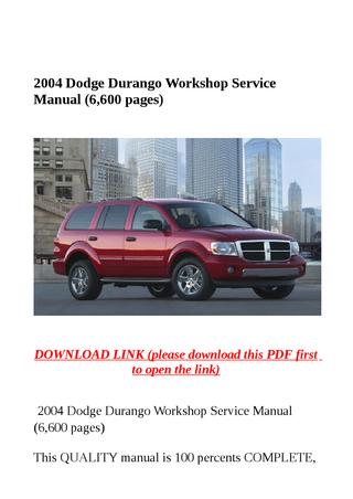 download DODGE DURANGO Manual6 workshop manual