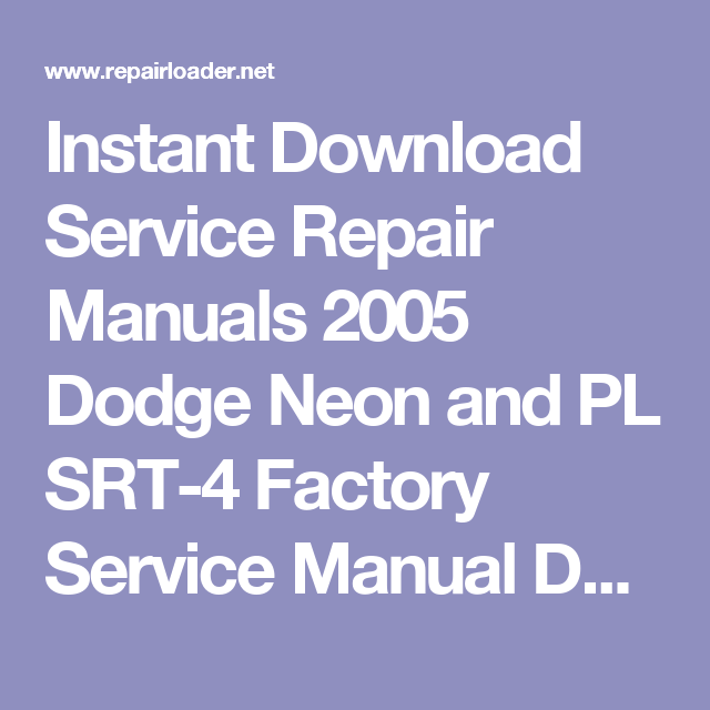 download DODGE NEON PL workshop manual