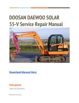 download DOOSAN DAEWOO SOLAR 290LC V Excavator able workshop manual