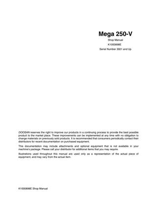 download Daewoo Mega 300 III Wheel Loader able workshop manual