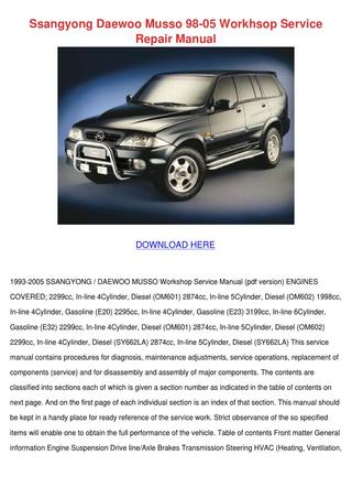 download Daewoo Musso workshop manual