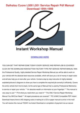 download Daihatsu Cuore L500 L501 workshop manual
