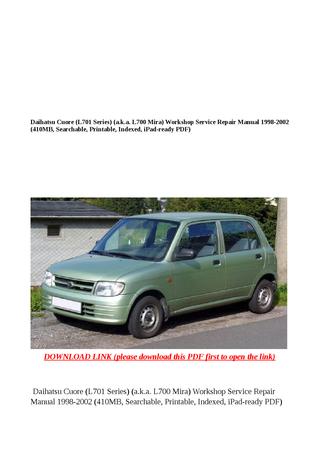 download Daihatsu Mira L700 workshop manual