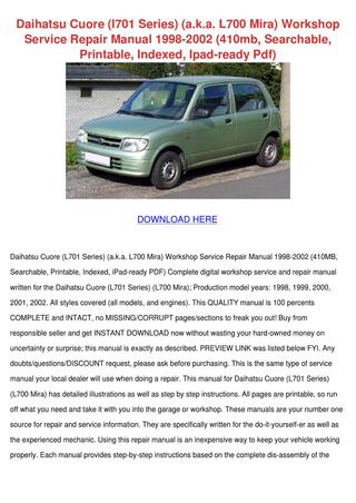 download Daihatsu Mira L701 workshop manual