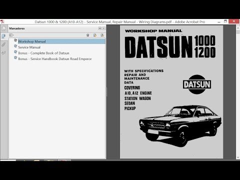 download Datsun 1000 1200 A10 A12 Station Wagon Sedan Pickup Serv workshop manual
