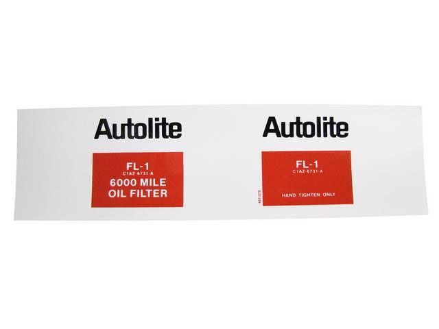 download Decal Oil Filter Autolite FL 1 workshop manual