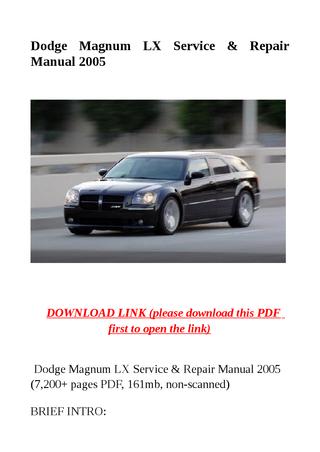 download Dodge Magnum LX Reapir workshop manual