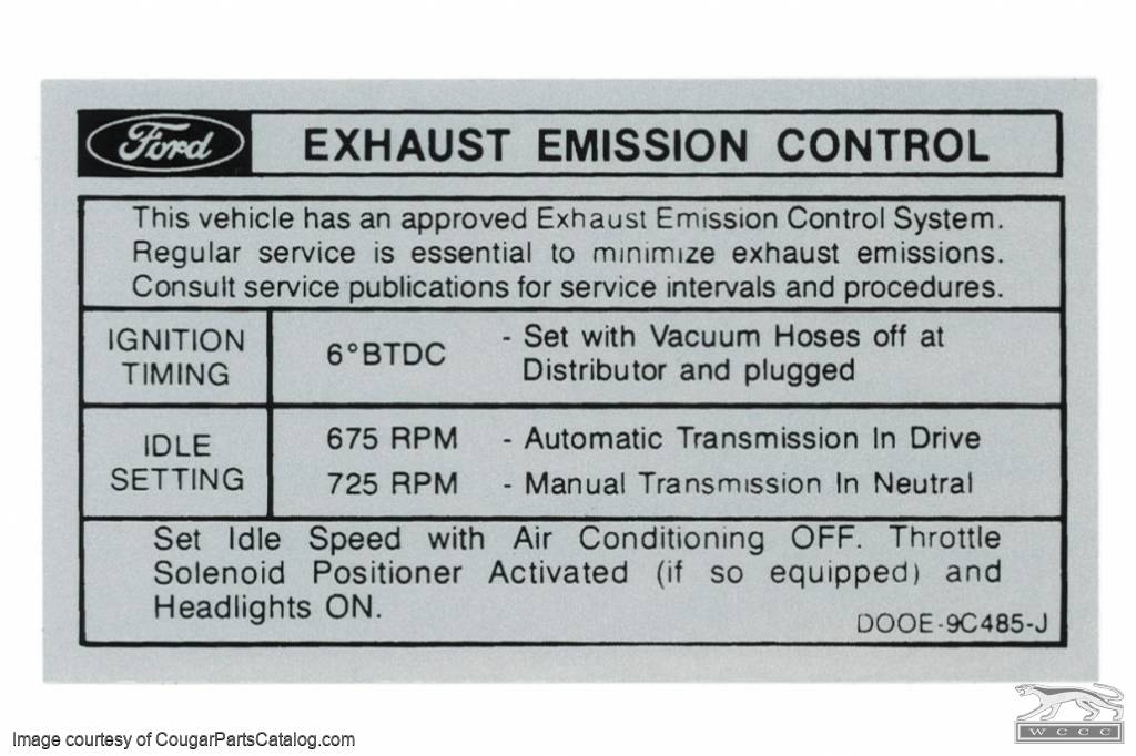 download Early Mustang Emissions Decal Boss 302 V8 workshop manual
