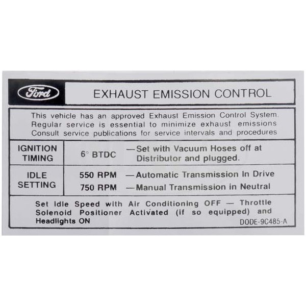 download Emission Decal workshop manual