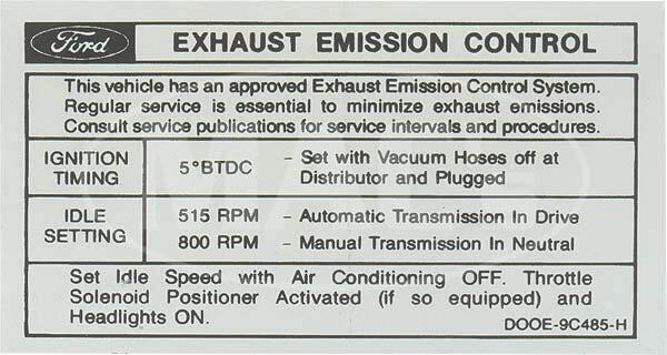 download Emission Decal workshop manual