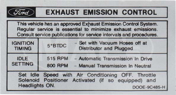 download Emission Decal 302 2V AT Montego workshop manual