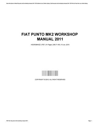 download Fiat Punto MK2 able workshop manual