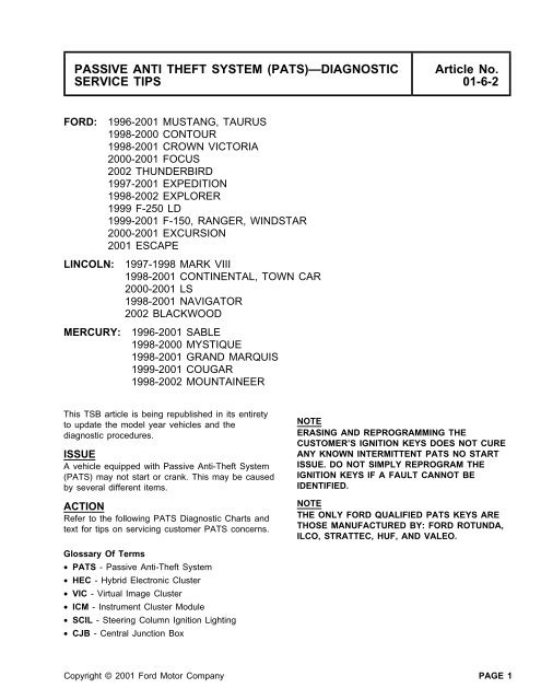 download Ford Continental workshop manual