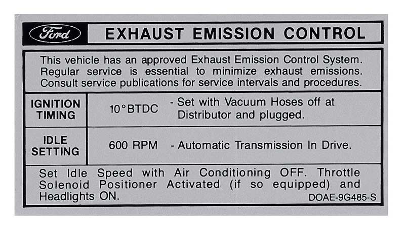 download Ford Torino Ranchero Emission Decal 351C 2V AT MT workshop manual