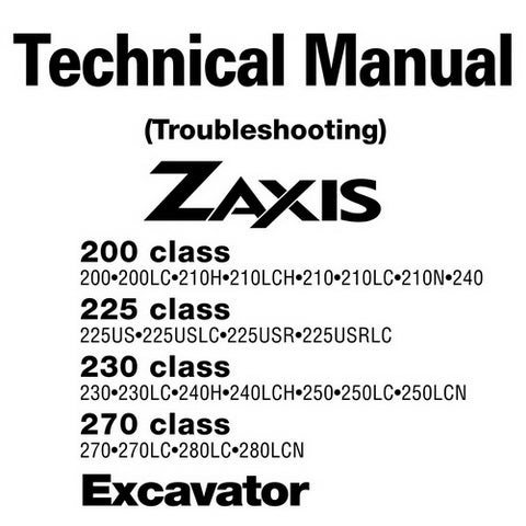 download Hitachi Zaxis 200 230 270 Excavator able workshop manual