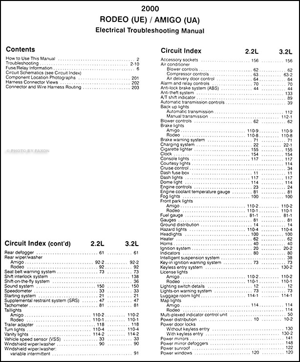 download ISUZU RODEO Sport UA workshop manual