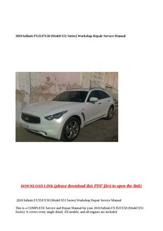 download Infiniti FX50 workshop manual