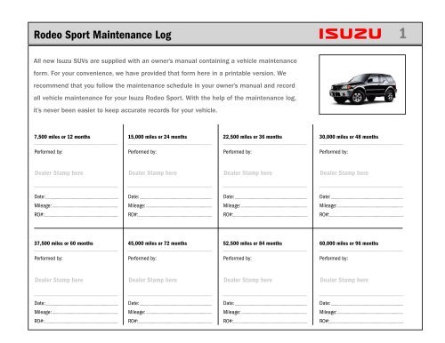 download Isuzu Rodeo Sport Manual. workshop manual